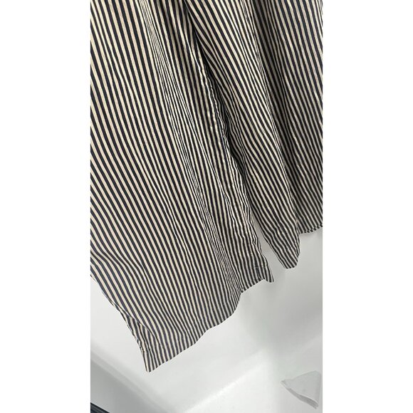 Zara Lightweight Striped Wide Leg Pull On Pants Navy Tan Sz XS Casual Flowy - Picture 3 of 7